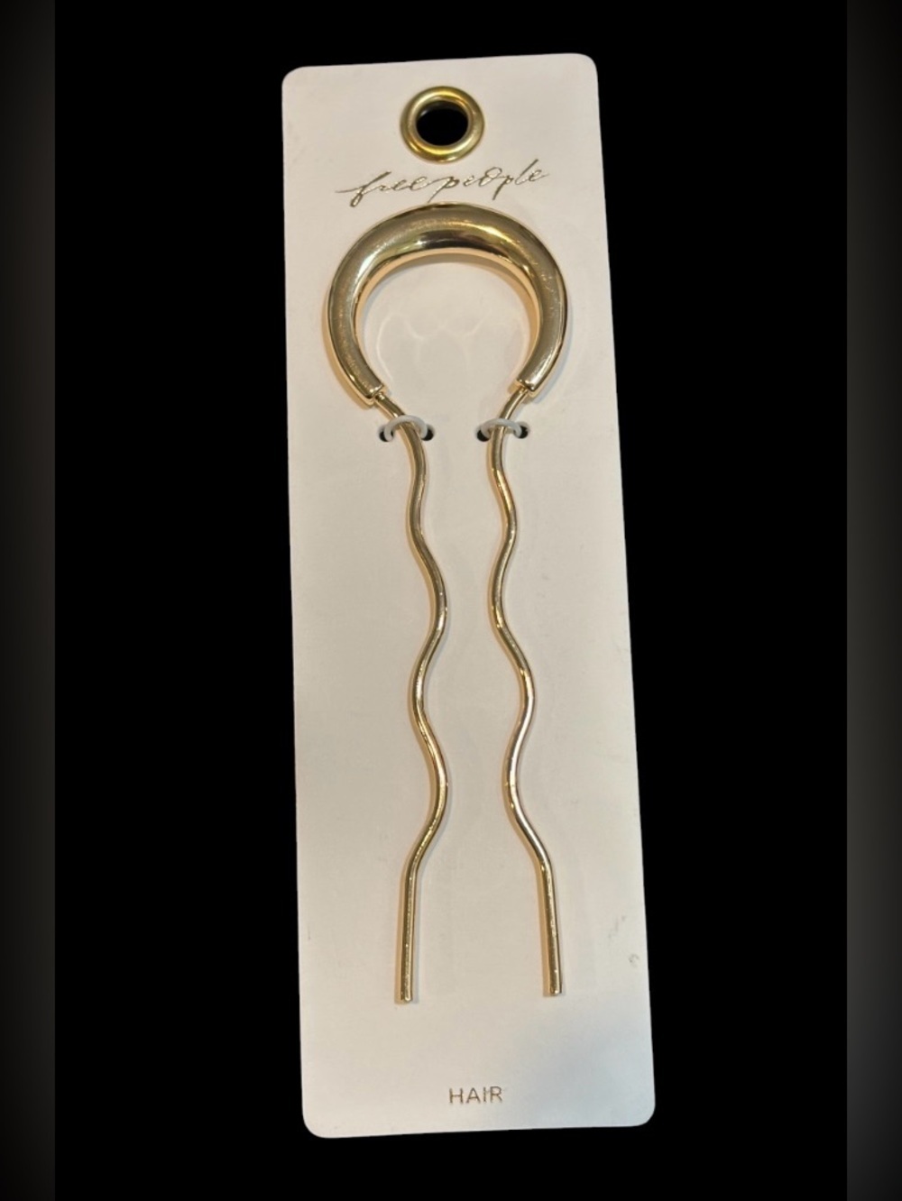 Free People Careless Whisper gold tone hairpin NWT